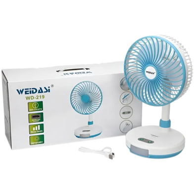 WEIDASI Rechargeable desk fan (with Led light) - WD-219