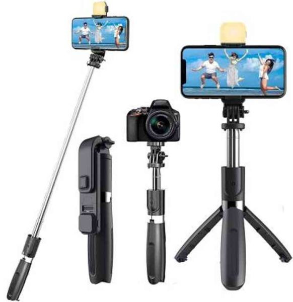 Q07 Bluetooth Selfie Stick with Light and Bluetooth Remote Control