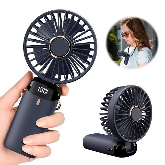 LED Digital Display Rechargeable Stylish Folding Hand Fan
